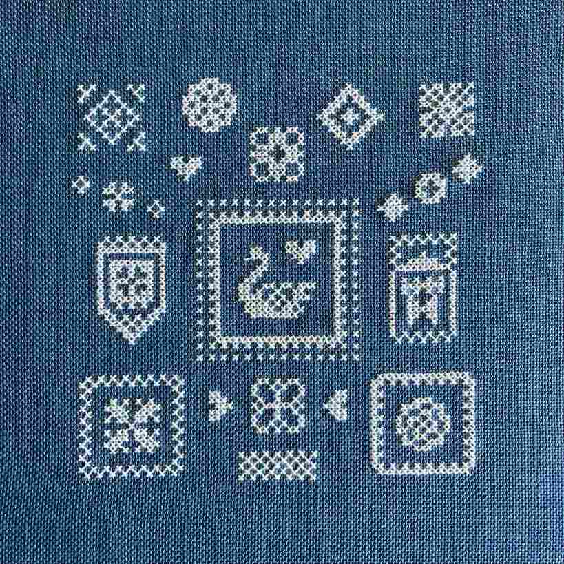 クロスステッチ　パターン8枚付き 刺繍塾Zoom講座 井出祐理子先生 道探しの愉しいクロスステッチ