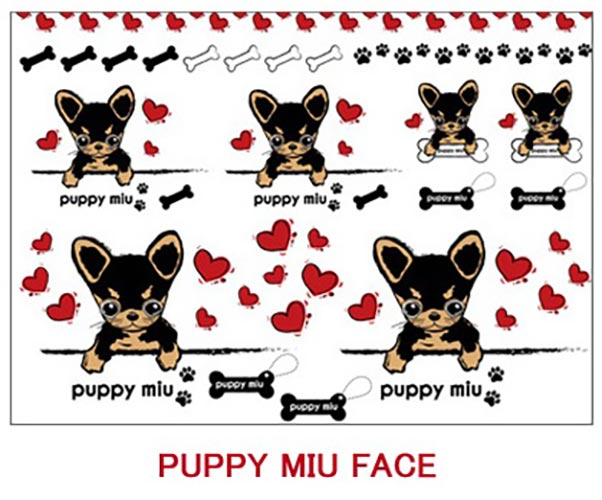 PUPPY MIU フェイス転写紙　 ブラック×シナモン