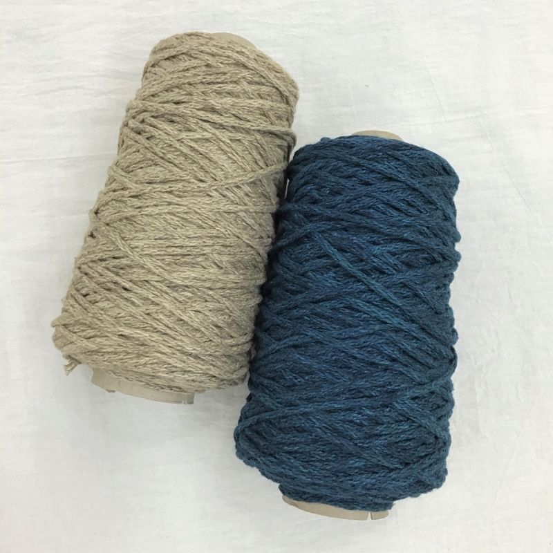 2色で編む縄編みバッグ シーウィード