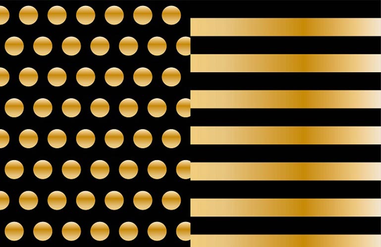 gold dot & stripe