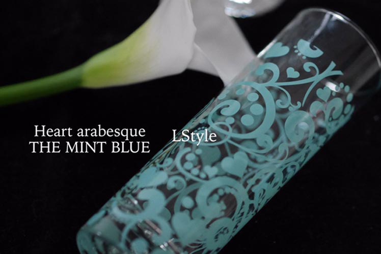 【ガラス用】Heart arabesque ハートアラベスク転写紙　THE MINT BLUE