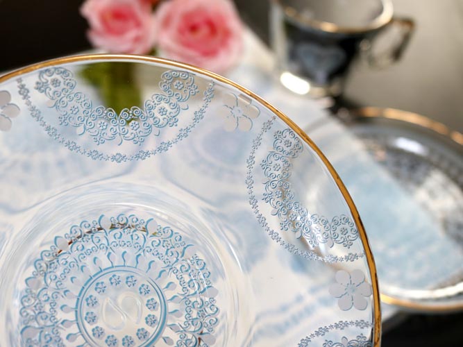 ガラス用】アクアマリン＆ホワイトレース転写紙 - 商品 | 日本